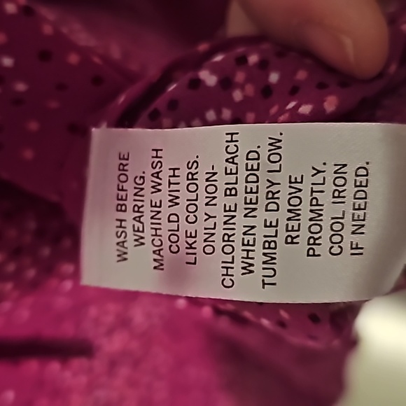 EVRI Plus Size 1X Purple/Pink Confetti Sash Neck Tie Blouse NWOT - Picture 9 of 16